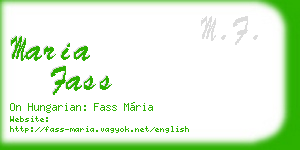 maria fass business card